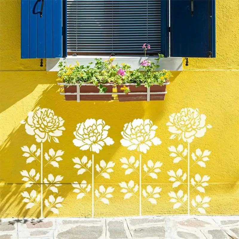Pochoir peinture bombe fleur